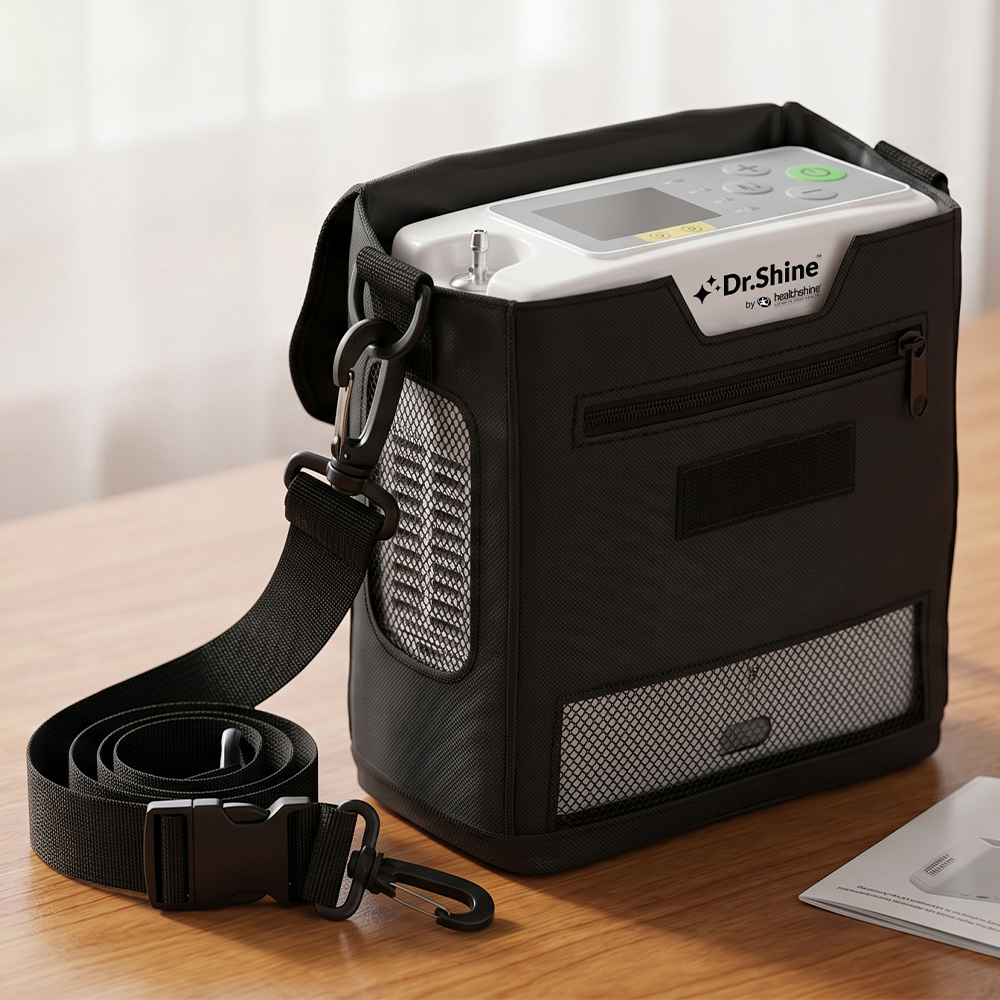 Dr. Shine OXY365 Mini in its shoulder carry case